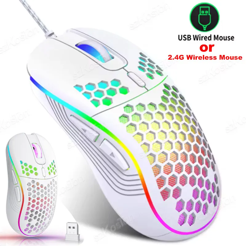 Pc Gaming X3D - เมาส์เกมมิ่งแบบมีสาย Honeycomb พร้อมไฟ RGB ปรับ DPI