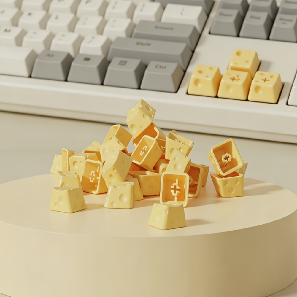 Pc Gaming X3D - คีย์แคปพิมพ์ 3 มิติ รูปชีส น่ารัก รูปทรงอาหาร