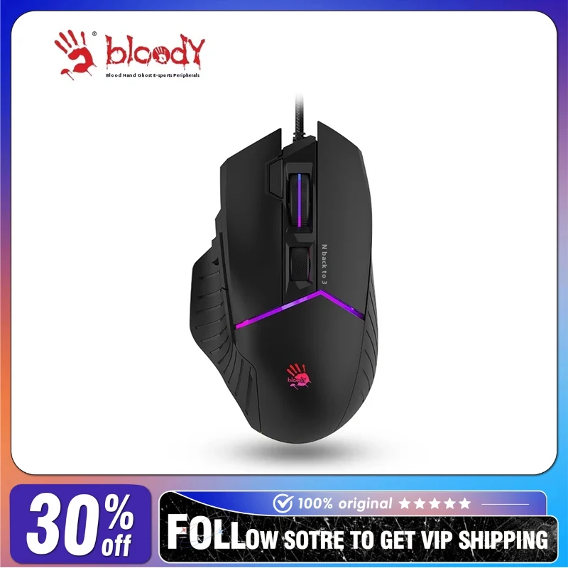 Pc Gaming X3D - A4tech Bloody W95MAXเมาส์แบบมีสายRGB 8 การเขียนโปรแกรมคีย์ที่กําหนดเองPc Gamerแล็ปท็อปอุปกรณ์เสริมสํานักงานE-Sports